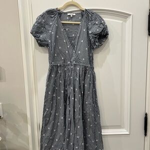 Madewell Gingham Midi Dress - Size XS